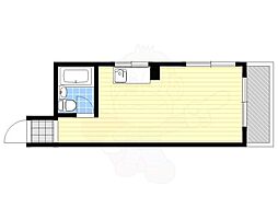 山田コーポ 1Kの間取図画像