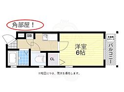 ヴィータあびこ 4階1Kの間取り