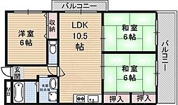 アネックス津和弐番館 4階3LDKの間取り