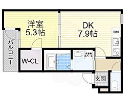 JR阪和線 杉本町駅 徒歩3分の賃貸アパート 1階1DKの間取り