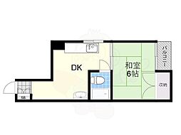 サンライズあびこ 1DKの間取図画像