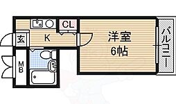 エクセルハイム千躰 1Kの間取図画像
