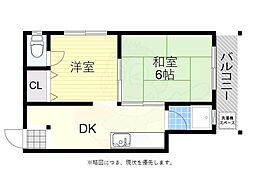 宮端ビル 2DKの間取図画像