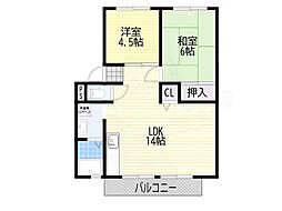 リーブハイツ 2LDKの間取図画像