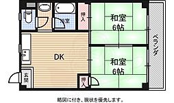 住吉ハイツ 2DKの間取図画像