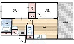アーバン中野 2DKの間取図画像
