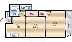 アビコ三栄プラザ 2DKの間取図画像