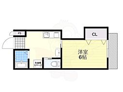 第二門口マンション 1Kの間取図画像