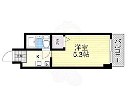 レナジア帝塚山 1Kの間取図画像