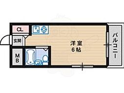 プロスピリティー住吉 ワンルームの間取図画像