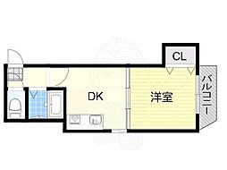 リレックス上住吉 1DKの間取図画像