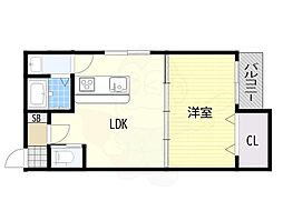 セントフェリオ堺 1LDKの間取図画像