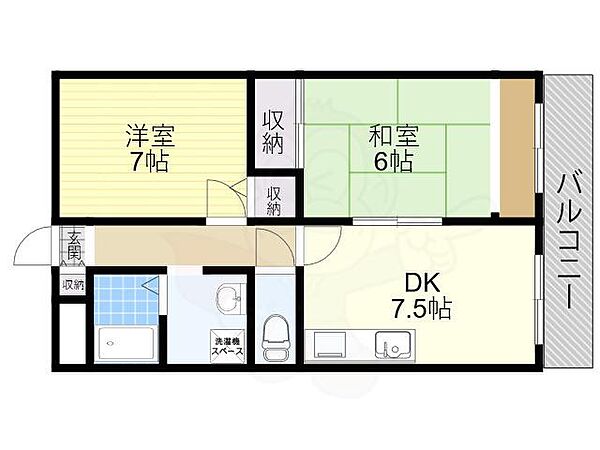 KYハイツ ｜大阪府大阪市住吉区千躰１丁目(賃貸マンション2LDK・4階・43.00㎡)の写真 その2