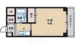 北野商事ビル 3階1Kの間取り