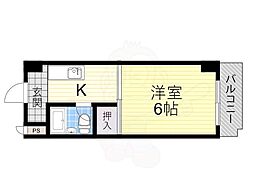 Osaka Metro御堂筋線 あびこ駅 徒歩4分の賃貸マンション 5階1Kの間取り