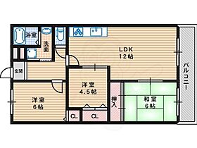 シャトー住道矢田  ｜ 大阪府大阪市東住吉区住道矢田１丁目（賃貸マンション3LDK・2階・64.38㎡） その2