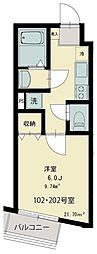 カメリア 1Kの間取図画像