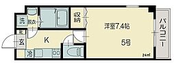 志幸37サントワ 1Kの間取図画像