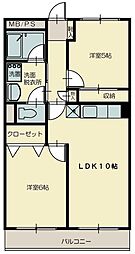 志幸42シャンソン 2LDKの間取図画像