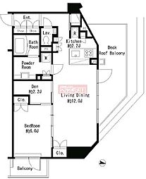 ＭＦＰＲコート目黒南 8階1LDKの間取り
