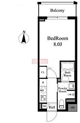 パークウッズ戸越公園 3階1Kの間取り