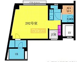 バアクレイ南麻布 2階ワンルームの間取り