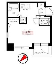 フェニックス目黒 3階1Kの間取り