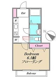 アールヴュー恵比寿 1階1Kの間取り