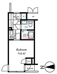 メイクスデザイン白金台 3階1Kの間取り