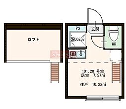 メゾン品川 2階ワンルームの間取り