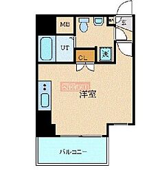 スカイコート三田慶大前壱番館 2階1Kの間取り