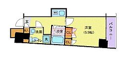 スカイコート三田慶大前壱番館 3階1Kの間取り