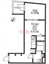 U Residence武蔵小山 3階1DKの間取り