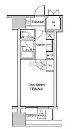 プライムアーバン大崎 6階1Kの間取り