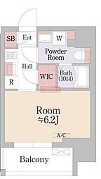 イプセ品川戸越 9階1Kの間取り