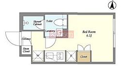 ガーデンレジデンス恵比寿 3階ワンルームの間取り