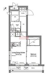 コンフォリア麻布台 3階1LDKの間取り