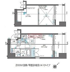 ZOOM目黒 ワンルームの間取図画像