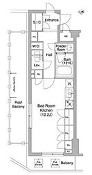 コンフォリア目黒長者丸 ワンルームの間取図画像