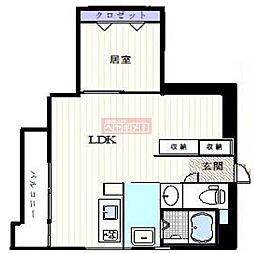 ローヤル若葉 1LDKの間取図画像