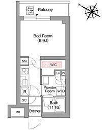 ORSUS戸越銀座 ワンルームの間取図画像