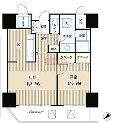 トレステージ目黒 1LDKの間取図画像