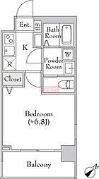 リテラス白金台ヒルズ 1Kの間取図画像