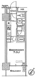 MFPRコート武蔵小山 1Kの間取図画像