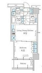 パークアクシス池田山 1LDKの間取図画像