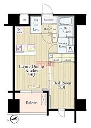 松葉 1LDKの間取図画像