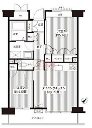 ステラメゾン武蔵小山 2DKの間取図画像