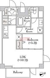 MYRIARESIDENCE白金台 1LDKの間取図画像