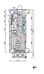 MAINSTAGE白金3 1Kの間取図画像