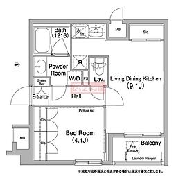 コンフォリア目黒長者丸 1LDKの間取図画像
